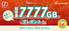キャンペーン/7TB・7年間が当たる！合計7777GBプレゼント