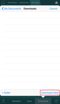 ダウンロード先を選択し「Download Here」をタップ