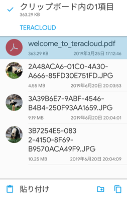 「コピー」アイコンをタップ